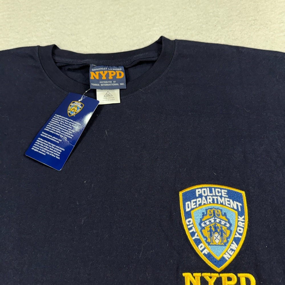 NYPD Officially Licensed Navy Blue Embroidered Shield T-Shirt Mens 2XL NWT - Picture 4 of 6
